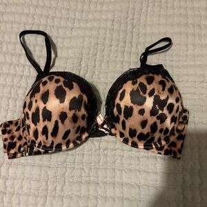 Victoria's Secret Leopard Print Bra with Black Lace
